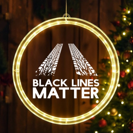 Discover Black Lines Matter! Drift Car Guys Funny Racing LED Christmas Window Lights