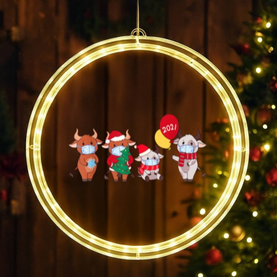 Discover Cute Cartoon Cow LED Christmas Window Lights