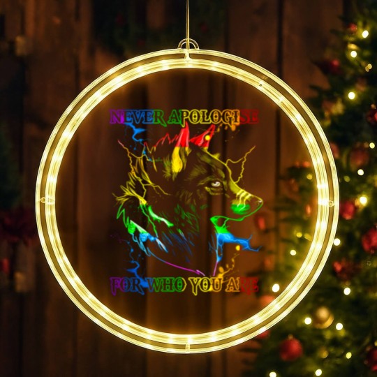 Discover Rainbow Wolf LED Christmas Window Lights Gay Wolfs Rainbow Wolfs skin Gay Pride LGBT