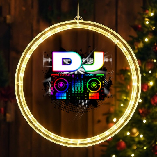 Discover Dj Music Lover Music Player Sound Cool Funny Gift LED Christmas Window Lights