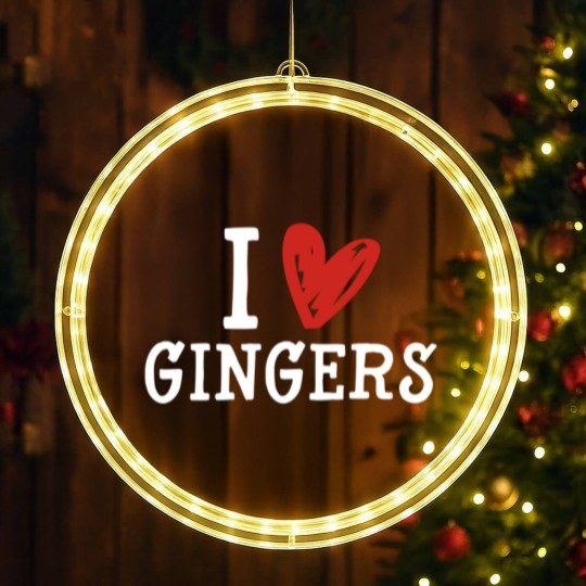 Discover Redhead Lover Irish Red Haired Men Women I Love Gingers LED Christmas Window Lights