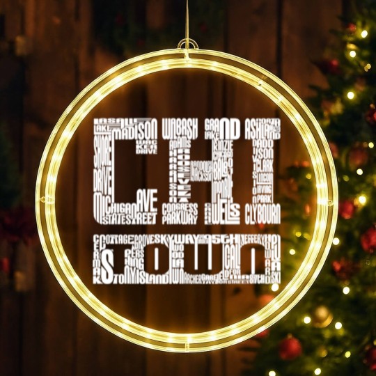 Discover Chi Town Streets Chicago Hoody Clothing Apparel LED Christmas Window Lights