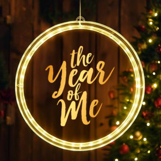 Discover The Year Of Me-Gold LED Christmas Window Lights