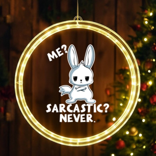 Discover Funny Bunny Me Sarcastic Never Rabbit Gift LED Christmas Window Lights