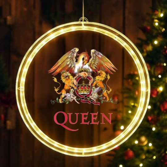 Discover Queen White Crest Freddie Mercury Brian May LED Christmas Window Lights LED Christmas Window Lights