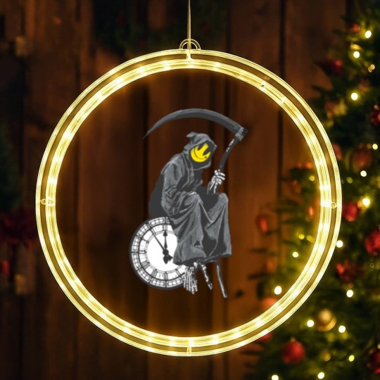 Discover banksy grim reaper clock LED Christmas Window Lights