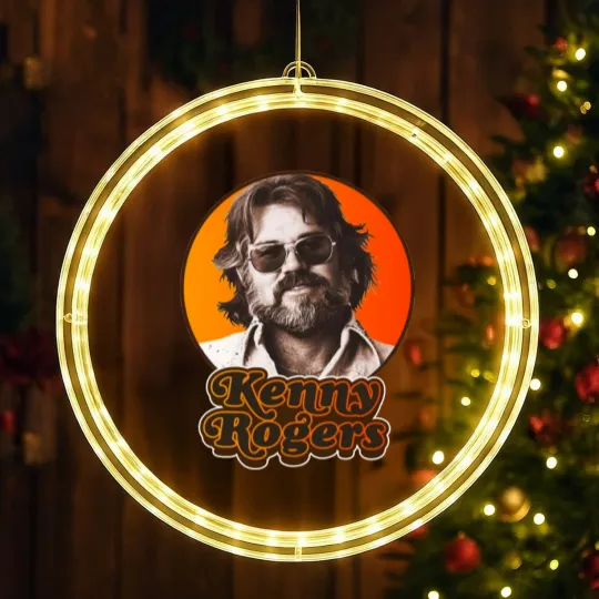 Discover Retro Kenny Rogers Country Tribute Classic LED Christmas Window Lights