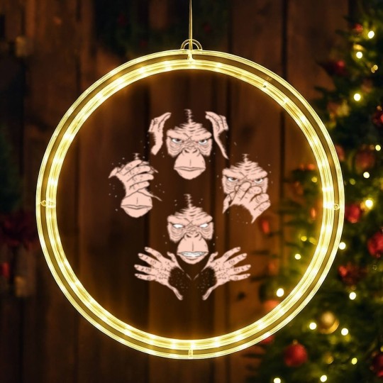 Discover Monkey Cover Face Awesome Gorilla Queen Band LED Christmas Window Lights