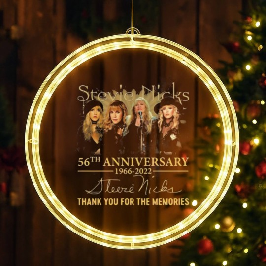 Discover Stevie Nicks 56th Anniversary Signature LED Christmas Window Lights, Stevie Nicks Fan Lover LED Christmas Window Lights