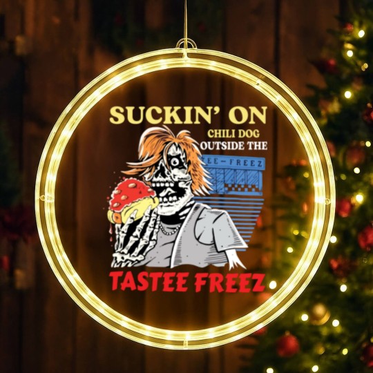 Discover Suckin’ on chili dog outside the tastee freez LED Christmas Window Lights