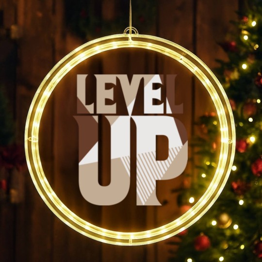 Discover Level Up Dunk High Light Chocolate Matching Sneaker LED Christmas Window Lights