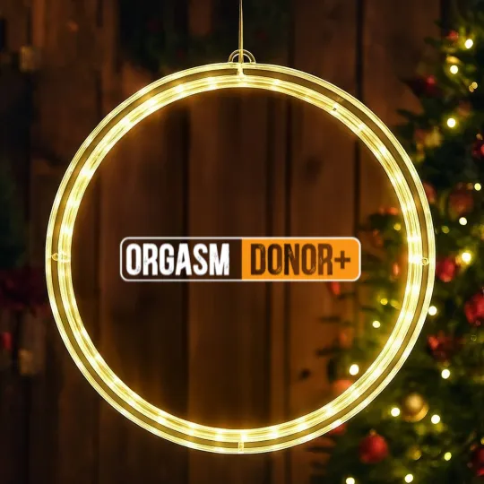 Discover Orgasm Donor Adult Humor Dirty Jokes Sarcastic LED Christmas Window Lights
