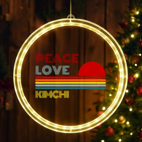 Discover Peace Love Kimchi Retro Vintage LED Christmas Window Lights