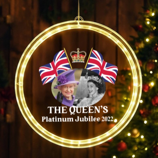 Discover Queen Elizabeth II Platinum Jubilee 2022 CELIBRATION  Emblem LED Christmas Window Lights  Union Jack LED Christmas Window Lights The Queen's LED Christmas Window Lights