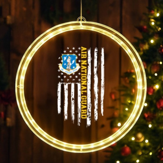 Discover Air National Guard American Flag Gift LED Christmas Window Lights LED Christmas Window Lights