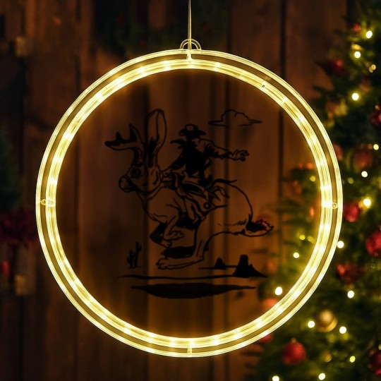 Discover Jackalope Bronco LED Christmas Window Lights