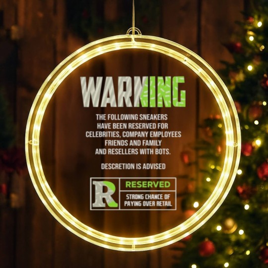 Discover Warning Jordan 5 Green Bean Matching Sneaker LED Christmas Window Lights