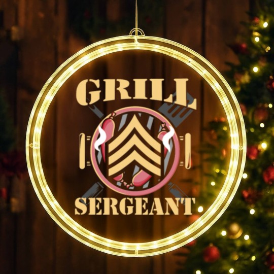 Discover Grill Sergeant - Funny BBQ Design LED Christmas Window Lights