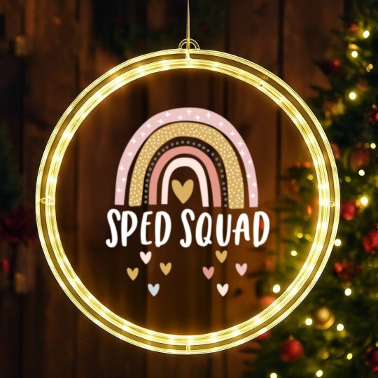 Discover Sped Squad Special Education Teacher Sped Ed Graph LED Christmas Window Lights