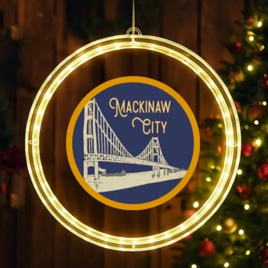 Discover Mackinaw City Decal - Mackinaw City - LED Christmas Window Lights