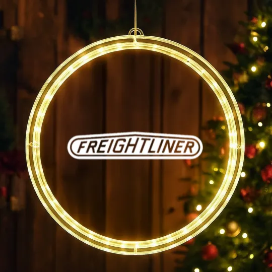 Discover Freightliner Trucks truckers mechanics drive dump LED Christmas Window Lights
