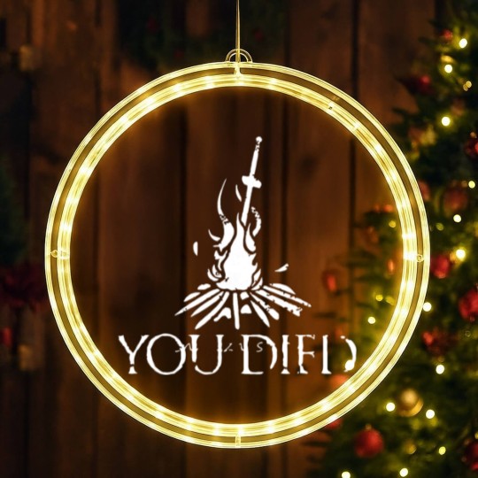 Discover YOU DIED DARK SOULS LED Christmas Window Lights