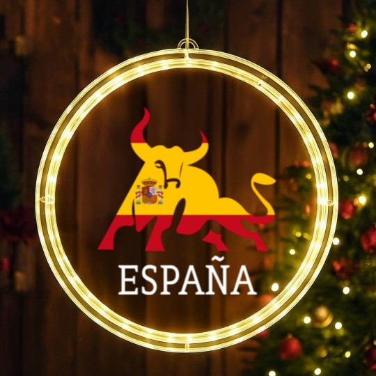 Discover Spain Spanish Flag Souvenir Toro España Bull Silhouette - Spanish Spain Flag Souvenir Bull S - LED Christmas Window Lights