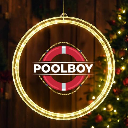Discover Poolboy Lifeguard Swimming Pool Swimmer - Pool Boy - LED Christmas Window Lights