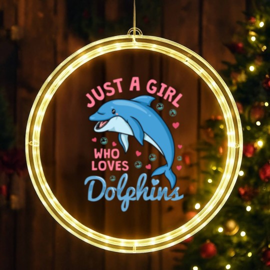 Discover Dolphin Just A Girl Dolphins Gift LED Christmas Window Lights