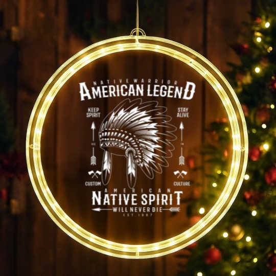 Discover Retro Native Warrior Vintage American Indian Tribe LED Christmas Window Lights