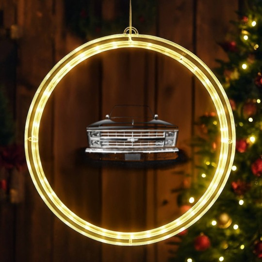 Discover Chevy Silverado Squarebody - low key LED Christmas Window Lights