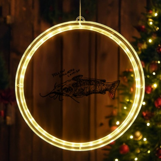 Discover Yellow bullhead catfish LED Christmas Window Lights