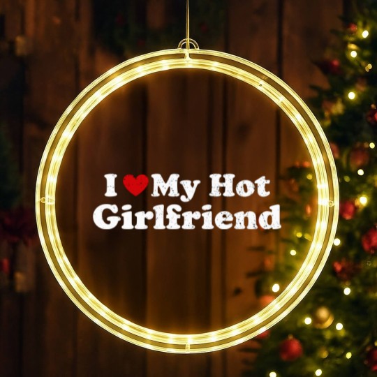 Discover I Love My Hot Girlfriend Funny Vintage Distressed LED Christmas Window Lights