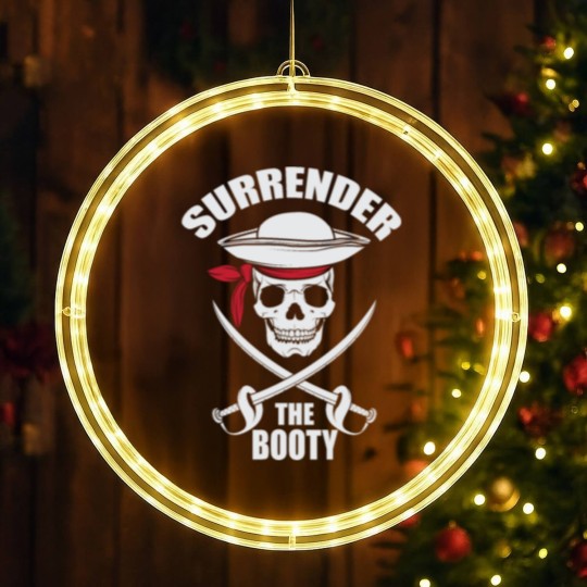 Discover Surrender to Booty Funny Pirate Saber Gift LED Christmas Window Lights