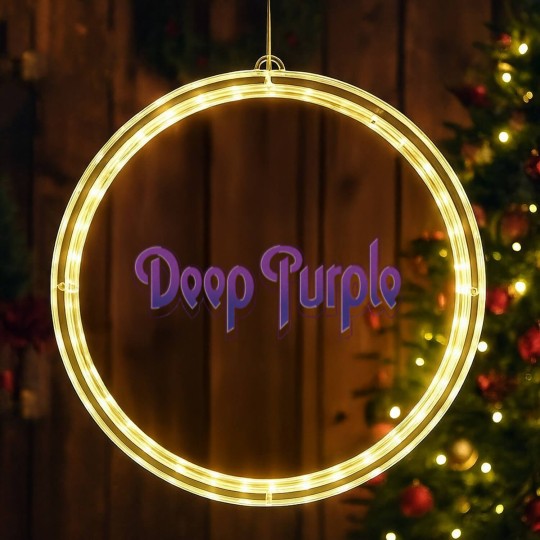 Discover Deep Purple Unisex LED Christmas Window Lights: Vintage Logo