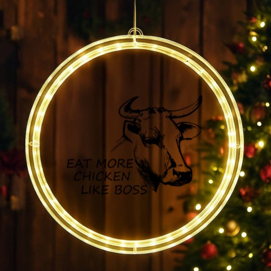 Discover Eat more Chicken like Boss - Eat More Chicken - LED Christmas Window Lights