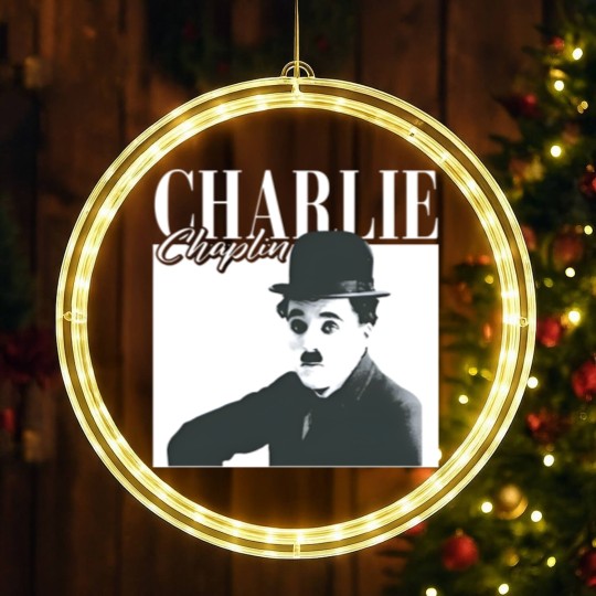 Discover Charlie Chaplin LED Christmas Window Lights, The Tramp Fan LED Christmas Window Lights, Charles Spencer Chaplin Vintage 90s LED Christmas Window Lights