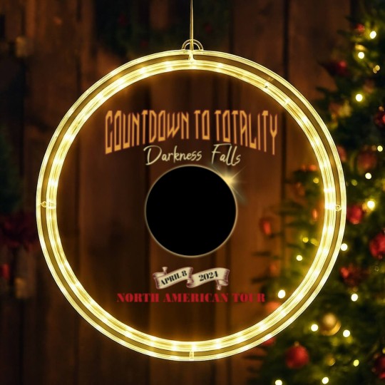 Discover Total Solar Eclipse LED Christmas Window Lights April 8th 2024, Rock Concert Tour LED Christmas Window Lights with Path of Totality Cities