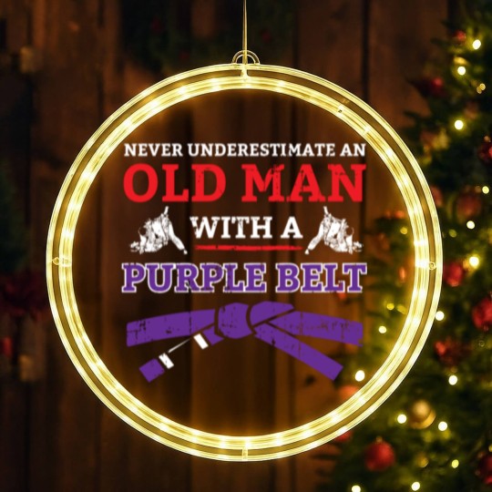 Discover Jiu Jitsu LED Christmas Window Lights Old Man LED Christmas Window Lights Purple Belt LED Christmas Window Lights LED Christmas Window Lights