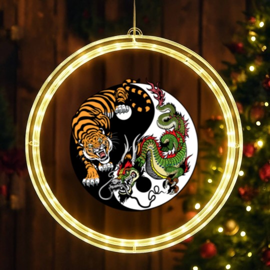 Discover dragon and tiger yin yang symbol LED Christmas Window Lights