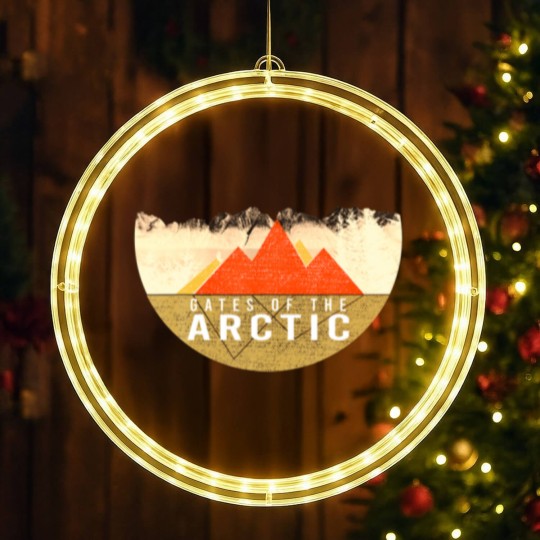 Discover Retro USA Mountain - Gates Of The Arctic National LED Christmas Window Lights