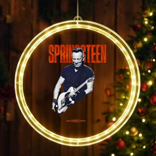 Discover Springsteen and the E Street Band 2023 World Tour Guitar LED Christmas Window Lights - Vintage Springsteen World Tour 23 LED Christmas Window Lights