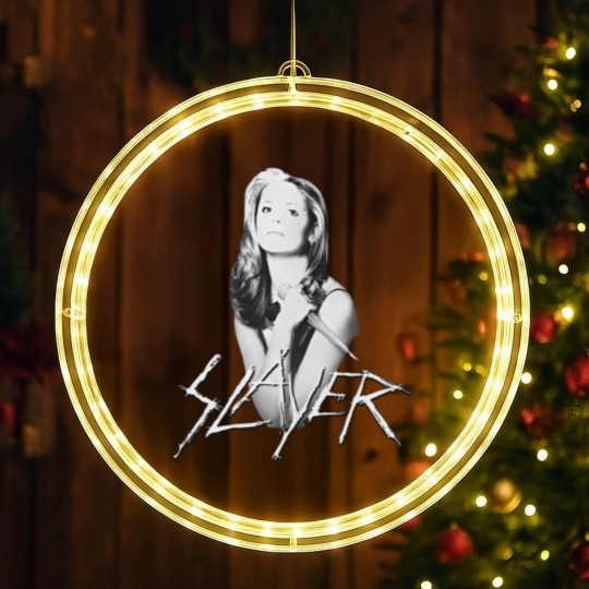 Discover Buffy Slayer LED Christmas Window Lights Vintage Style Fan Art Christmas Gift LED Christmas Window Lights