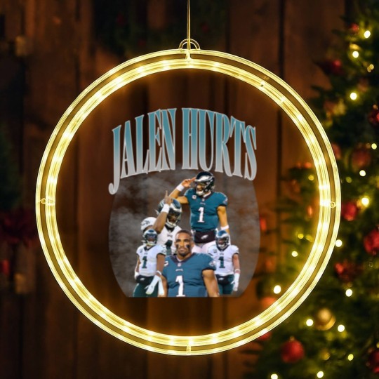 Discover 90s Vintage Inspired Jalen Hurts LED Christmas Window Lights, Jalen Hurts LED Christmas Window Lights, football vintage LED Christmas Window Lights