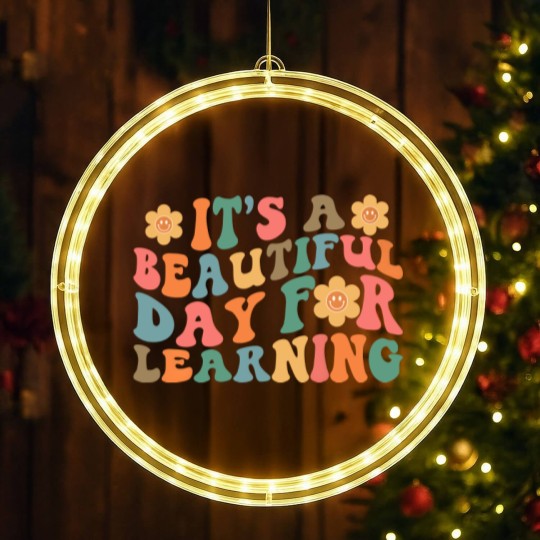 Discover It's A Beautiful Day For Learning LED Christmas Window Lights