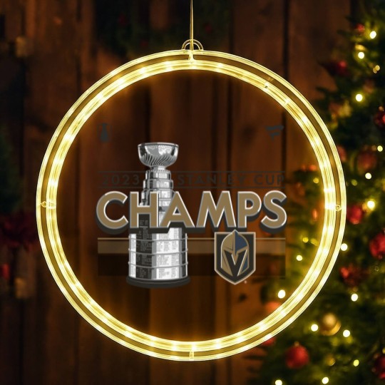 Discover Las Vegas hockey team Fanatics 2023 Golden Knights LED Christmas Window Lights Gift For Fans