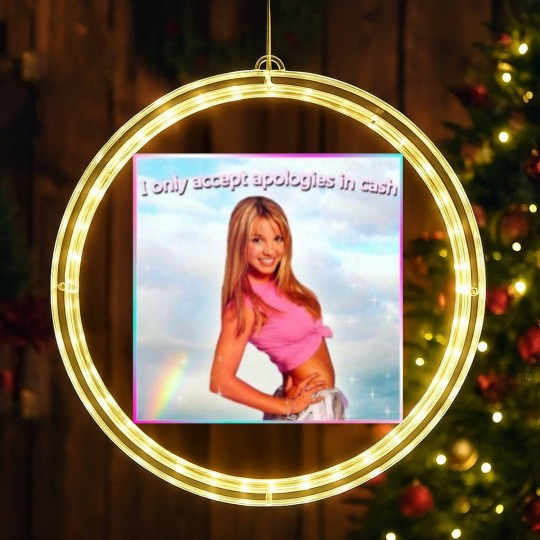 Discover Britney Spears LED Christmas Window Lights I Only Accept Apologies in Cash