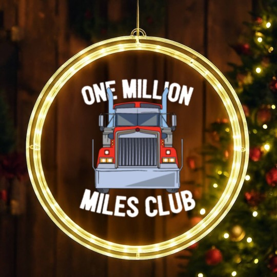 Discover One Million Miles Club Diesel Truck Driver Trucker LED Christmas Window Lights