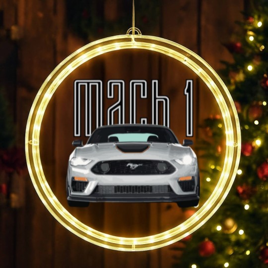 Discover MACH 1 Mustang GT 5.0L V8 Performance Car Fighter Jet Gray STANCE - Mach 1 Mustang - Zip LED Christmas Window Lights