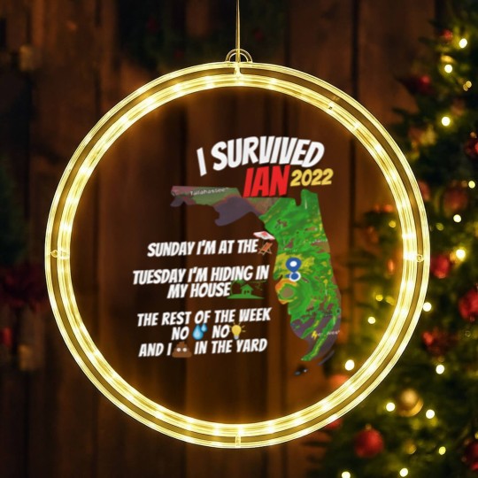 Discover I Survived Hurricane Ian LED Christmas Window Lights